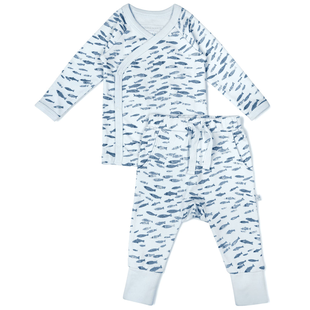 Organic Baby Top & Pants Set | Minnow Sets Makemake Organics 