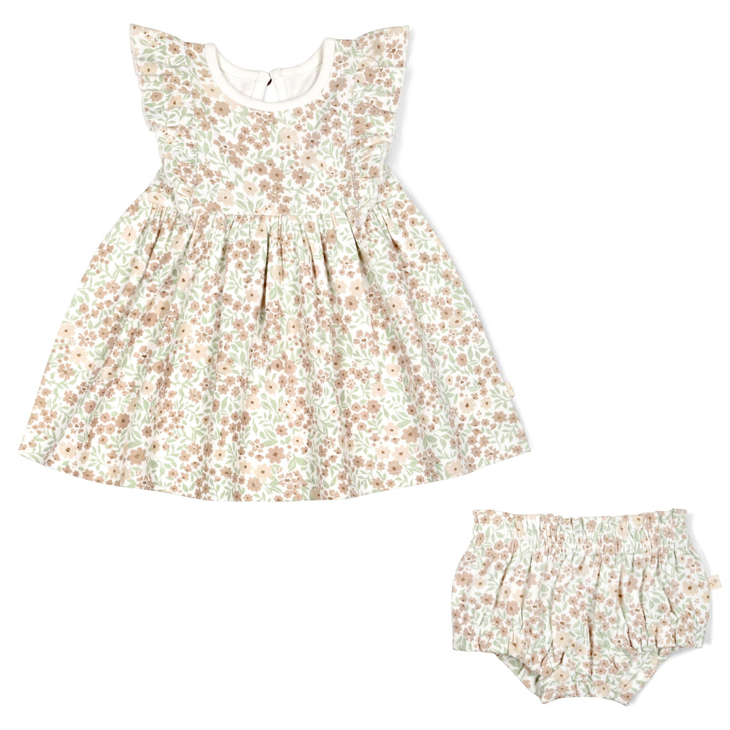 Organic Baby Flutter Dress | Summer Floral Dresses Makemake Organics 