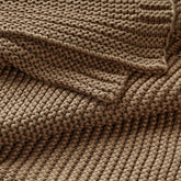 Chunky Knit Throw Blanket - Brown Throw Blanket Makemake Organics 