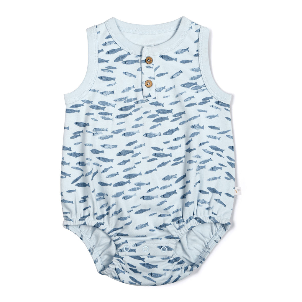 Organic Baby Bubble Onesie | Minnow Onesies Makemake Organics 