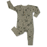 Organic Button Romper - Forest Folk Button Romper Makemake Organics 