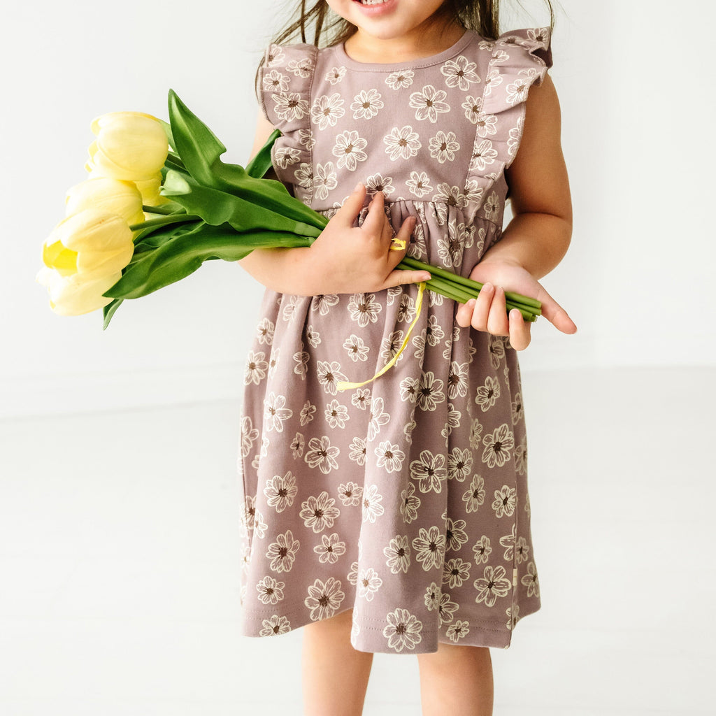 Organic Baby Flutter Dress | Daisies Dresses Makemake Organics 