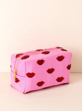 Shiraleah Cara Lips Pattern Cosmetic Pouch, Pink by Shiraleah Shiraleah 