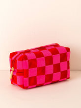 Shiraleah Cara Check Pattern Cosmetic Pouch, Red by Shiraleah Shiraleah 