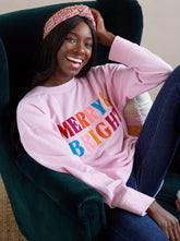 Shiraleah "Merry & Bright" Holiday Sweatshirt, Pink by Shiraleah Shiraleah 