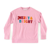 Shiraleah "Merry & Bright" Holiday Sweatshirt, Pink by Shiraleah Shiraleah 