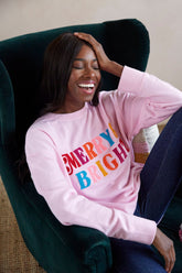 Shiraleah "Merry & Bright" Holiday Sweatshirt, Pink by Shiraleah Shiraleah 