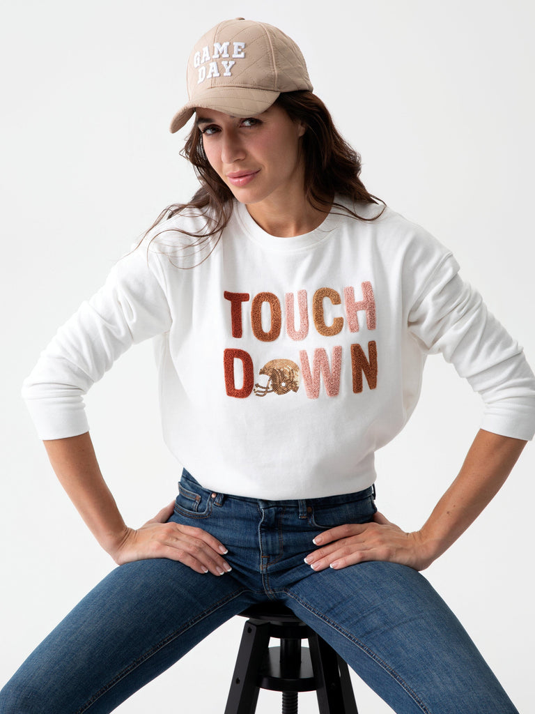 "Touchdown" Sweatshirt | Ivory Shiraleah Sweatshirts Shiraleah 