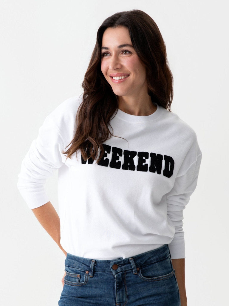 "Weekend" Sweatshirt | White Sweatshirts Shiraleah 