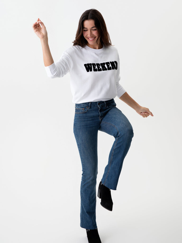 "Weekend" Sweatshirt | White Sweatshirts Shiraleah 