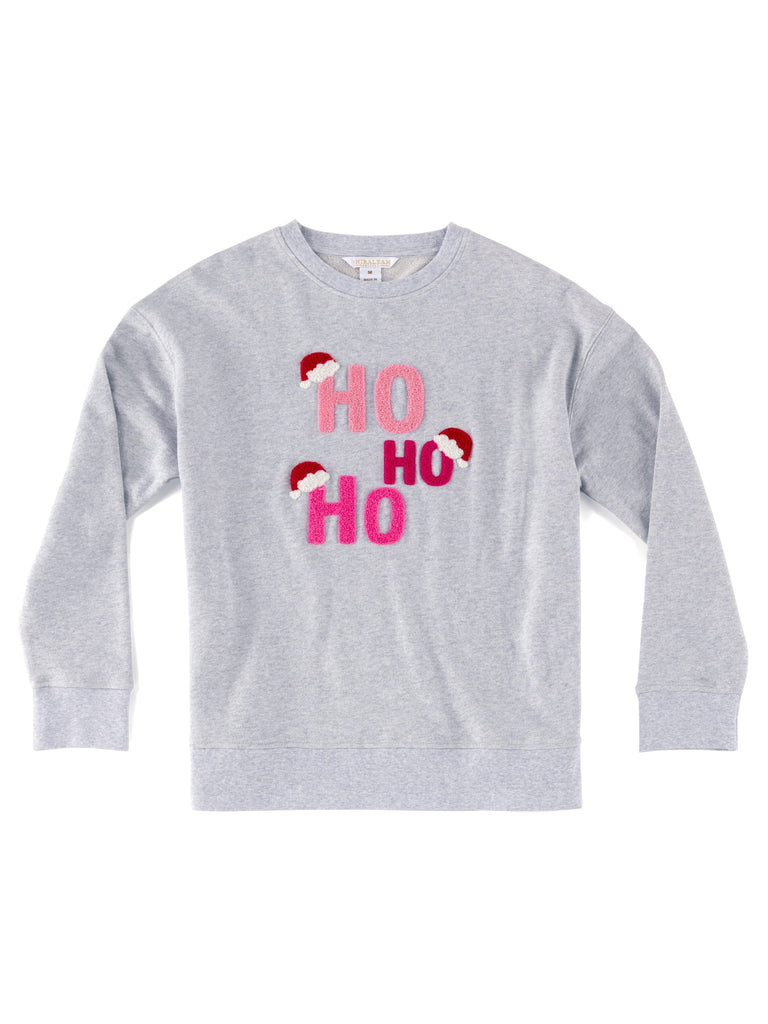 Shiraleah "Ho Ho Ho" Sweatshirt | Grey Sweatshirts Shiraleah SMALL 