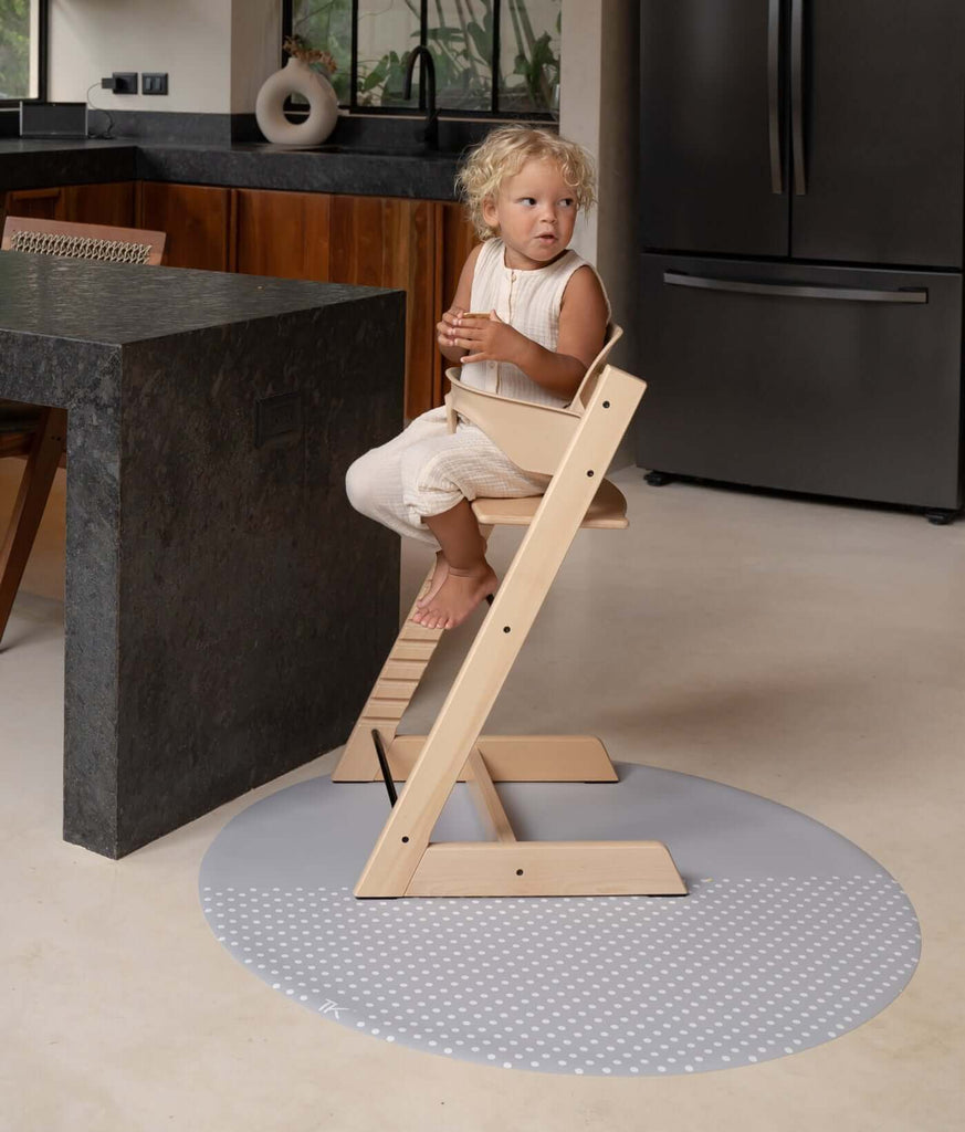 High Chair Splat Mats | Spotted - Dove High Chair Accessories Toddlekind 