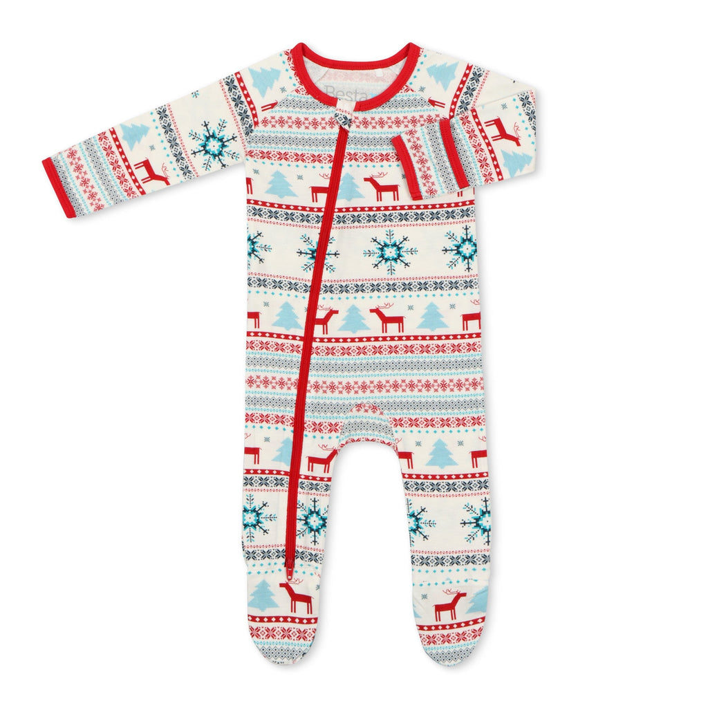 Holiday Reindeer Blue Footie footie Bestaroo 