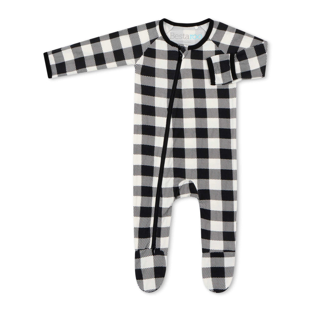 Black & White Plaid Footie footie Bestaroo 