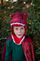 Red & Black Grandasaurus T-Rex Cape with Claws Costumes Great Pretenders USA 