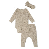 Organic Ruffle Onesie & Pants Set | Vintage Bloom Sets Makemake Organics 