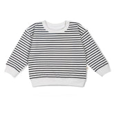 Organic Fleece Sweatshirt - Black Stripes Sweatshirt Makemake Organics 