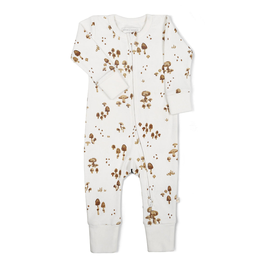 Organic 2-Way Zip Romper | Fungi Onesies Makemake Organics 