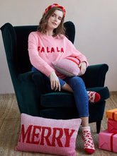 Shiraleah "Fa La La" Holiday Sweatshirt, Bubblegum by Shiraleah Shiraleah 