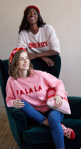 Shiraleah "Fa La La" Holiday Sweatshirt, Bubblegum by Shiraleah Shiraleah 