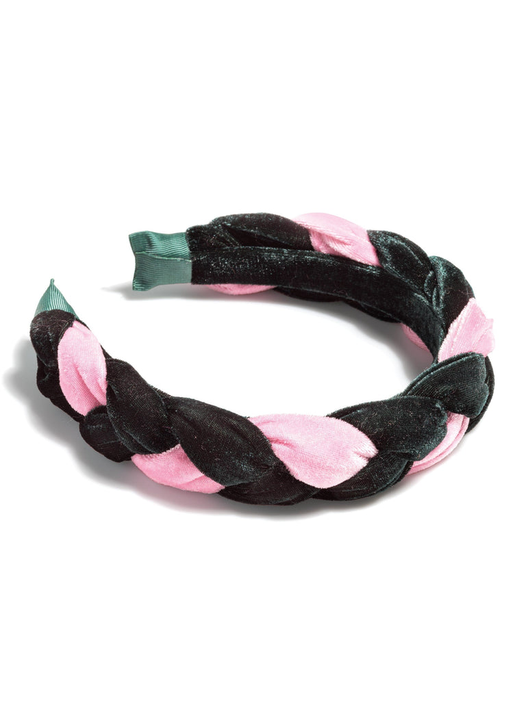 Shiraleah Braided Velvet Headband, Green & Pink by Shiraleah Shiraleah 