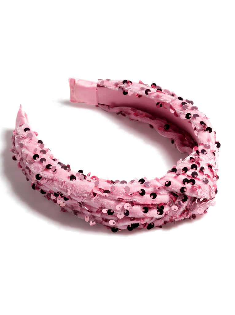 Shiraleah Knotted Sequins Headband, Pink by Shiraleah Shiraleah 