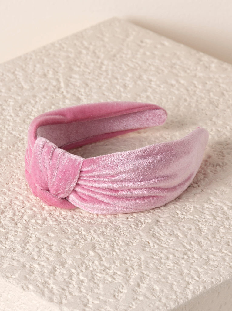 Shiraleah Knotted Velvet Headband, Pink by Shiraleah Shiraleah 