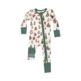 2 Way Zipper Romper - Gingerbread Sleigh Ride 126 Angel Dear 