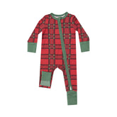 2 Way Zipper Romper - Vintage Holiday Plaid 126 Angel Dear 