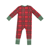 2 Way Zipper Romper - Vintage Holiday Plaid 126 Angel Dear 