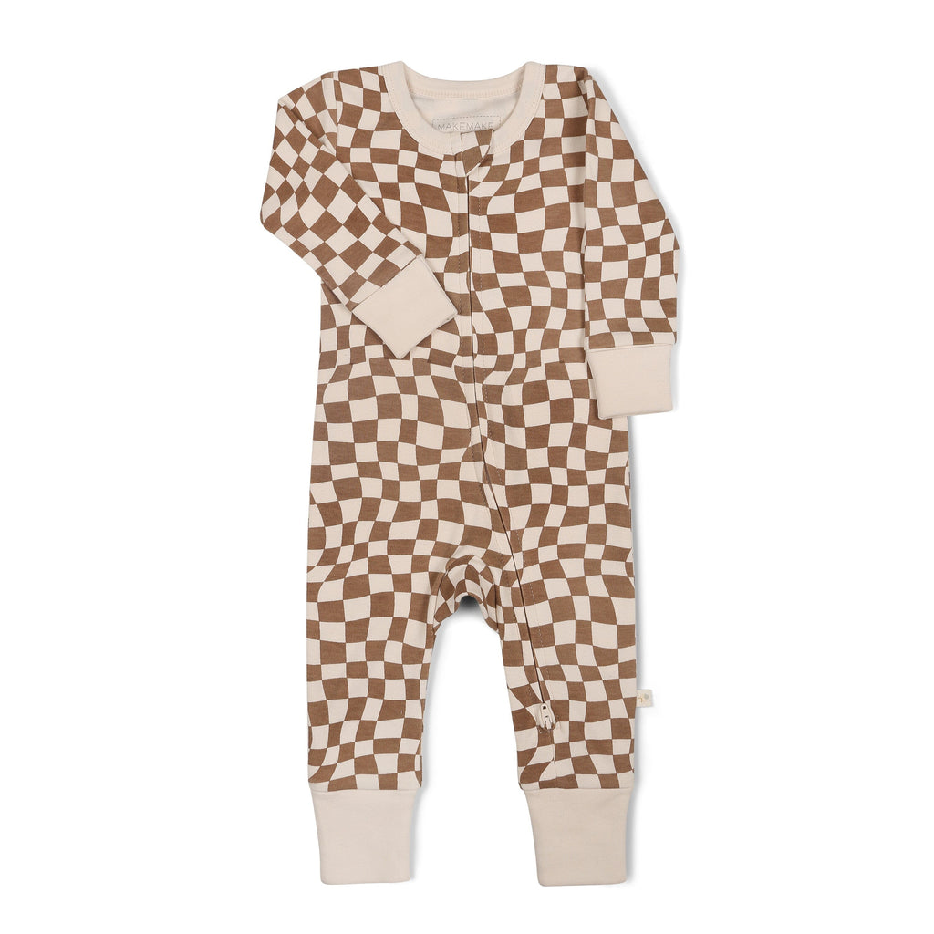 Organic 2-Way Zip Romper - Groovy Zippered Romper Makemake Organics 