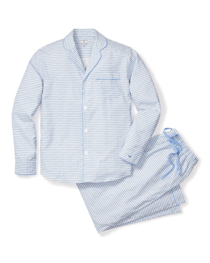 Men's Twill Pajama Set in La Mer Adult Sleepwear Petite Plume 