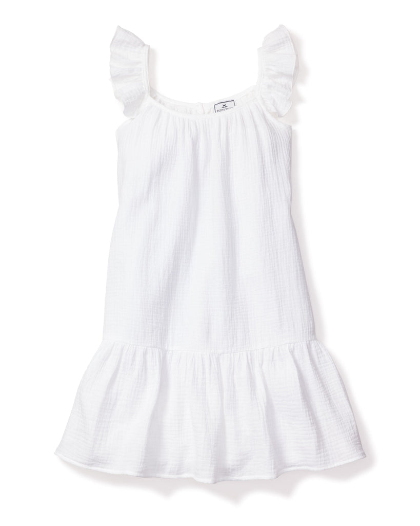 Girl's Gauze Celeste Sundress | White Dresses Petite Plume 
