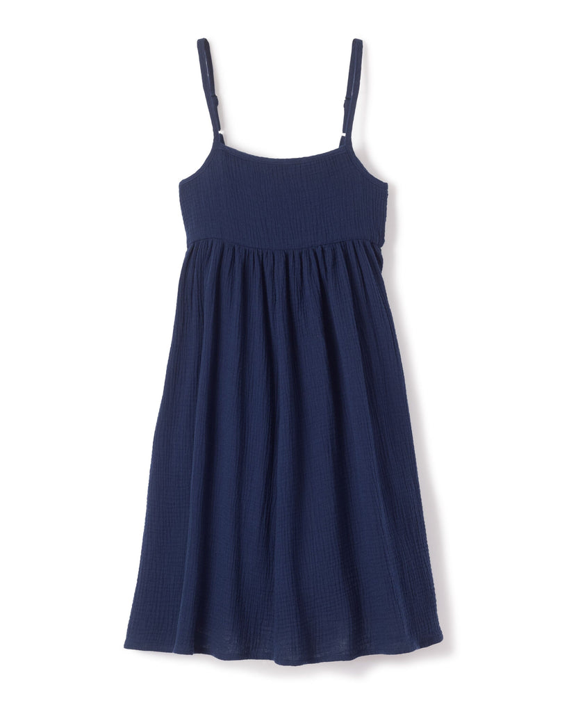 Girl's Gauze Serene Sundress | Navy Dresses Petite Plume 