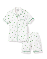 Kid's Twill Pajama Short Set in Shamrocks Children's Pajamas Petite Plume 