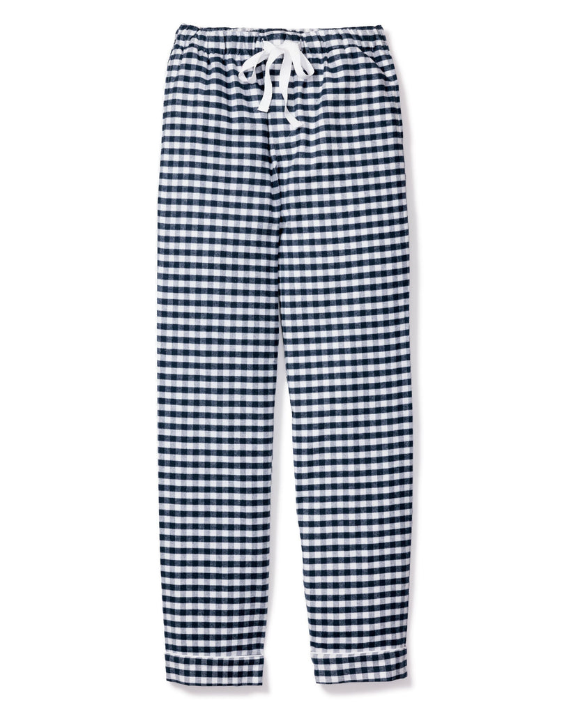 Men's Twill Pajama Pant in Navy Gingham Men's Pants Petite Plume 