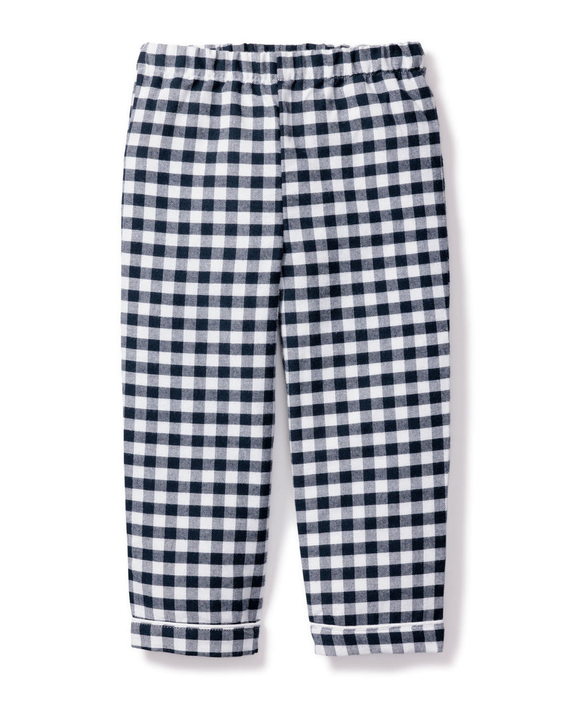 Kid's Twill Pajama Pants | Navy Gingham Pajamas Petite Plume 