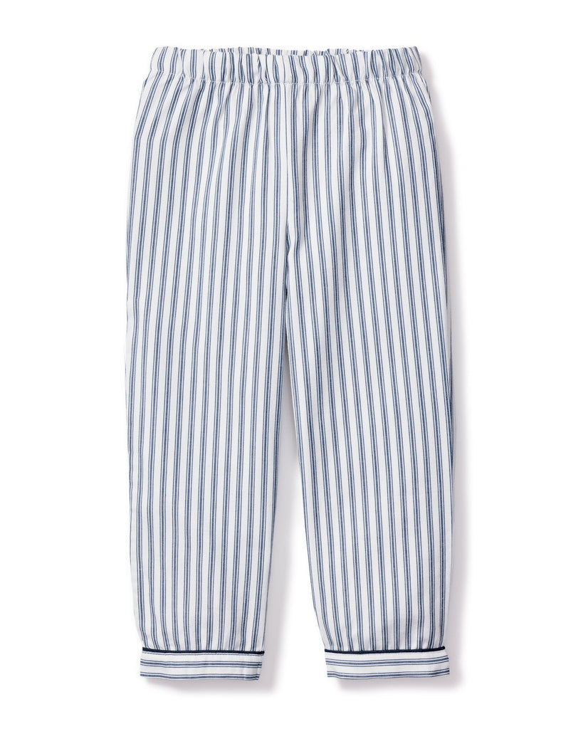 Kid's Twill Pajama Pants | Navy French Ticking Pajamas Petite Plume 