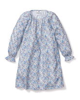 Girl's Twill Delphine Nightgown in Fleur D'Azur Children's Nightgown Petite Plume 