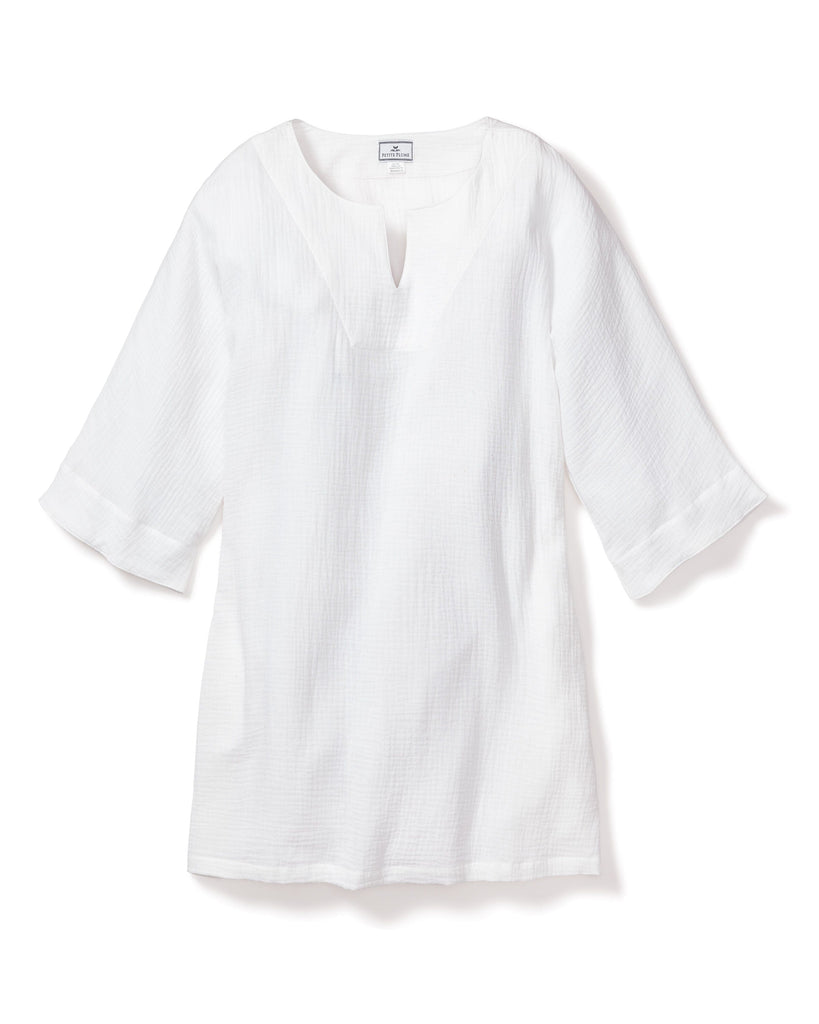 Women's Gauze Short Caftan | White Dresses Petite Plume 