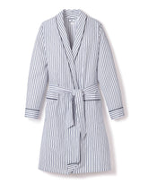 Women's Twill Robe | Navy French Ticking Robes Petite Plume 