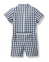 Baby's Twill Summer Romper | Navy Gingham Jumpsuits & Rompers Petite Plume 