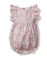 Baby's Twill Ruffled Romper in Fleurs de Rose Children's Rompers Petite Plume 