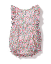 Baby's Twill Ruffled Romper in Fleurs de Rose Children's Rompers Petite Plume 