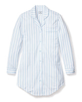 Women's Pima Nightshirt in Periwinkle Stripe Women's Nightshirt Petite Plume 