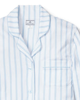 Women's Pima Nightshirt in Periwinkle Stripe Women's Nightshirt Petite Plume 