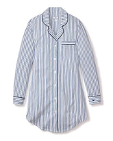 Women's Pima Nightshirt | Navy French Ticking Nightshirts Petite Plume 