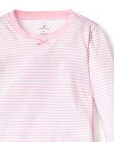 Kid's Pima Snug Fit Pajama Set | Pink Stripes Pajama Sets Petite Plume 