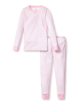 Kid's Pima Snug Fit Pajama Set | Pink Stripes Pajama Sets Petite Plume 