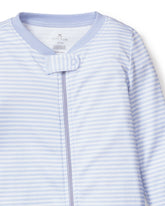 Baby's Pima Romper in Blue Stripes Children's Pajamas TF Petite Plume 